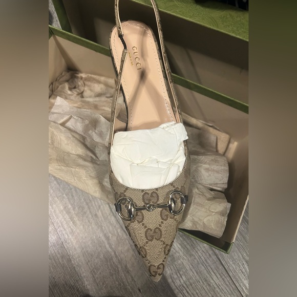Gucci Monogram Slingback Flats - Picture 5 of 7